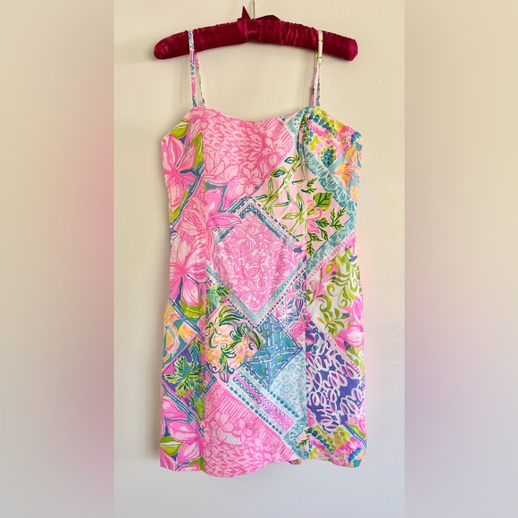 ❌CLEARANCE❌ Lilly Pulitzer Pink and Blue Patchwork Dress - Picture 1 of 1